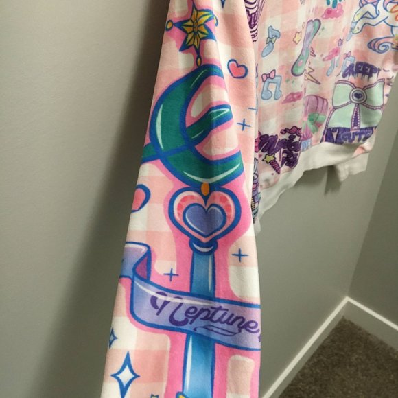 unicorn pattern terry cloth cropped sweater - Picture 4 of 5